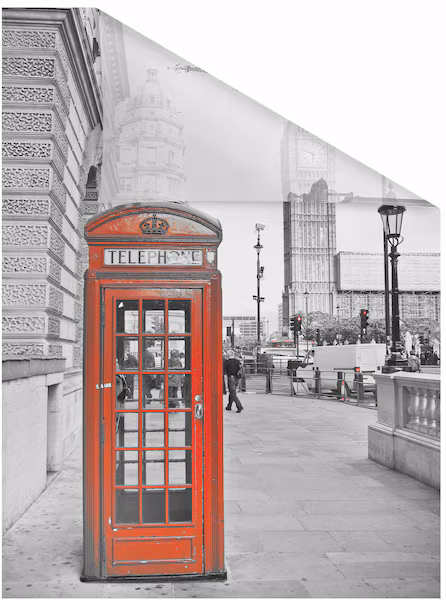 LICHTBLICK London Window Sticker gray,red