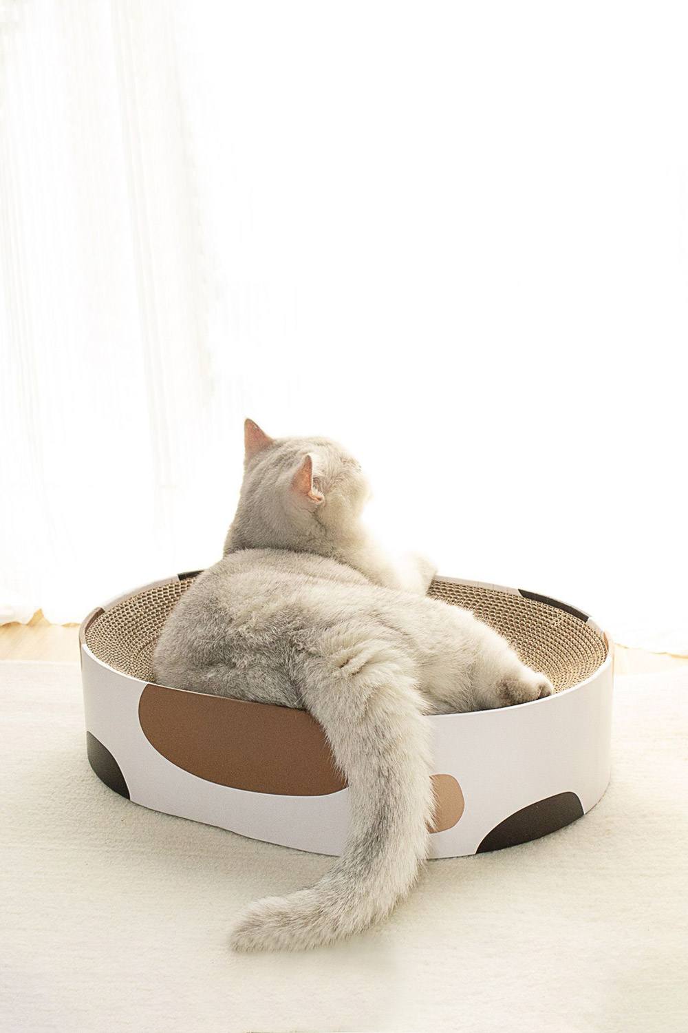 Living And Home 43x33cm Oval Cardboard Cat Scratching Board Pet Bed Claw Scratcher Supplies
