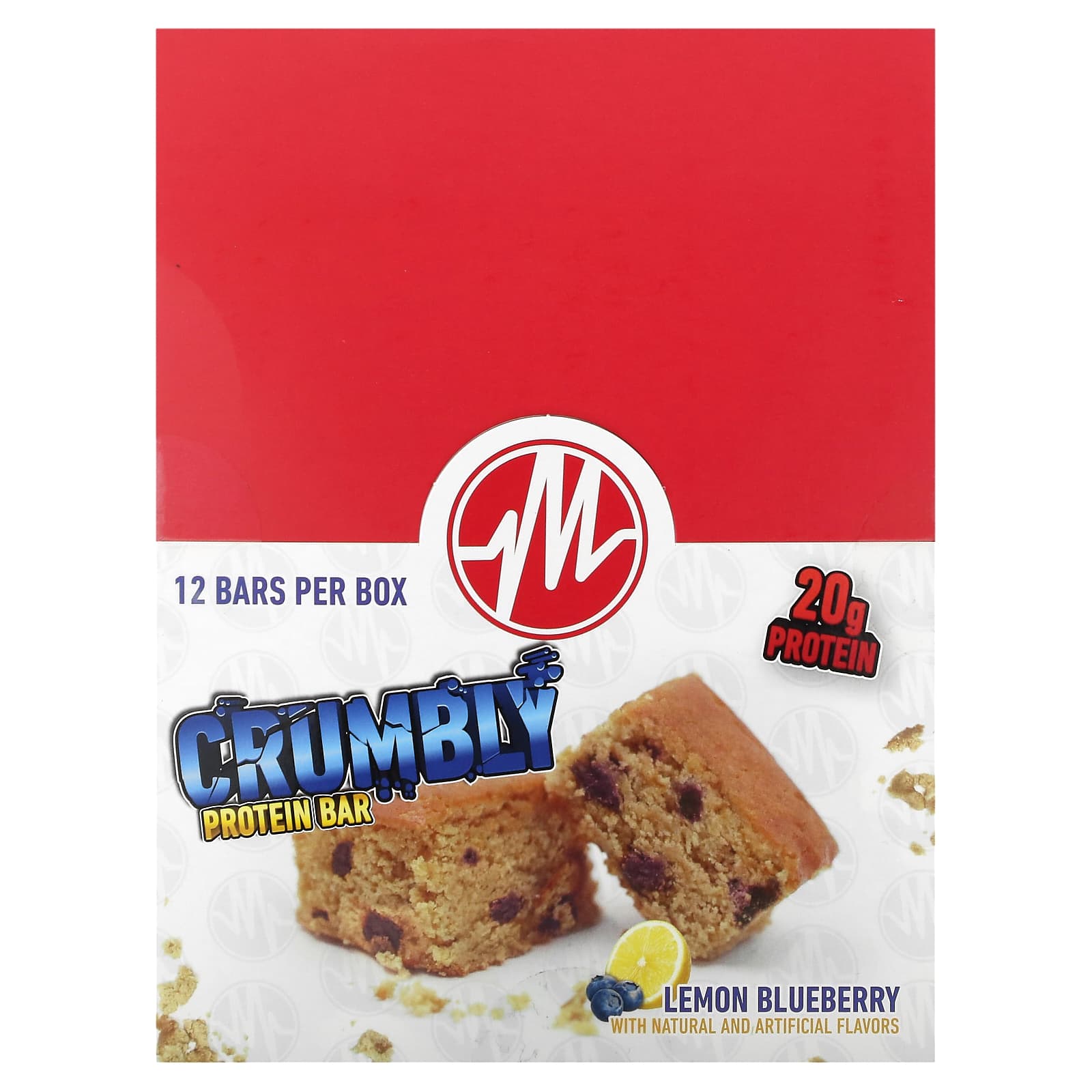 Metabolic Nutrition , Crumbley Protein Bars, Lemon Blueberry, 12 bars, 2.65 oz (75 g) each