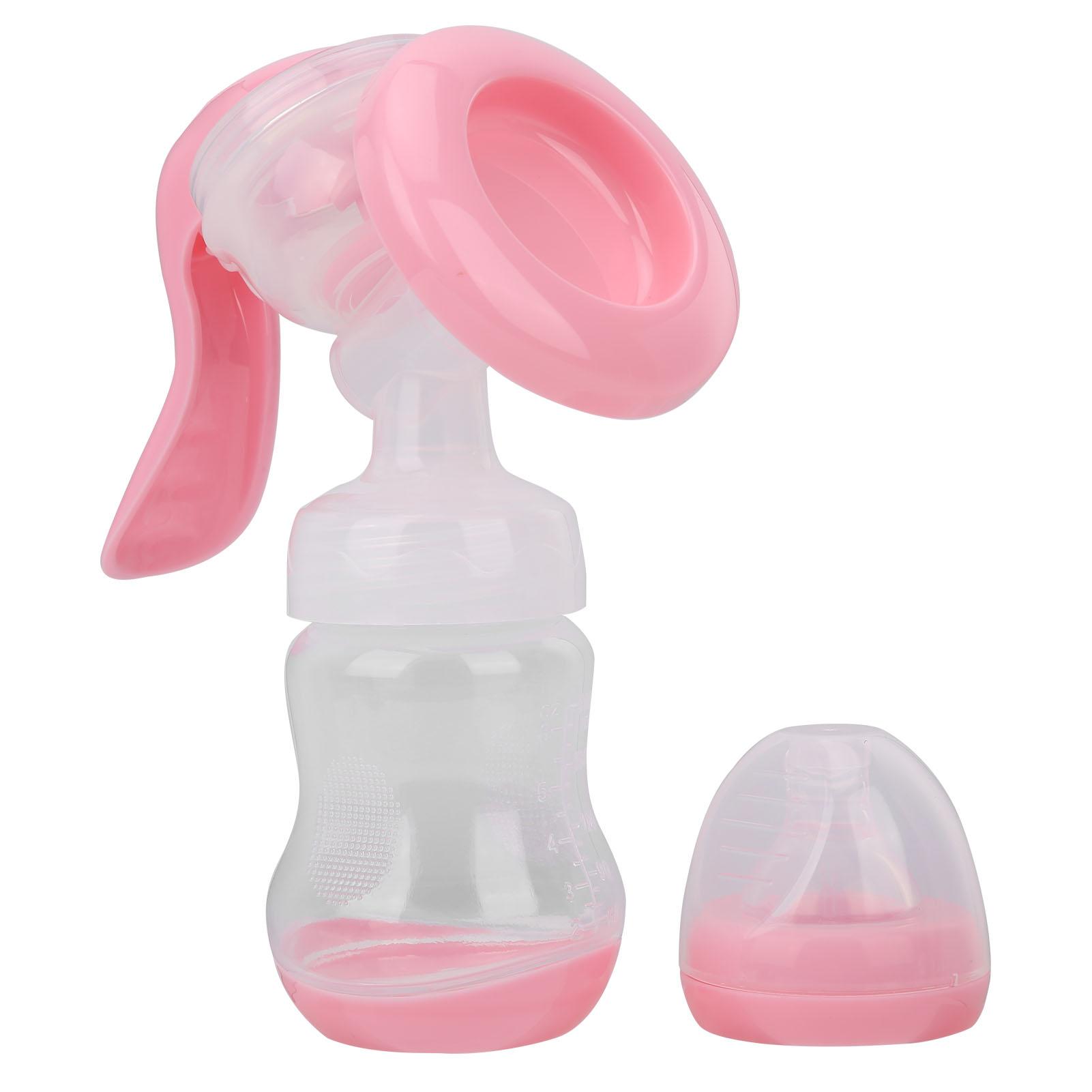 HONOR ELECTRONICS Manual Breast Pump Breastfeeding Suction Milk Collector Adjustable Strength Baby SuppliesPink pink