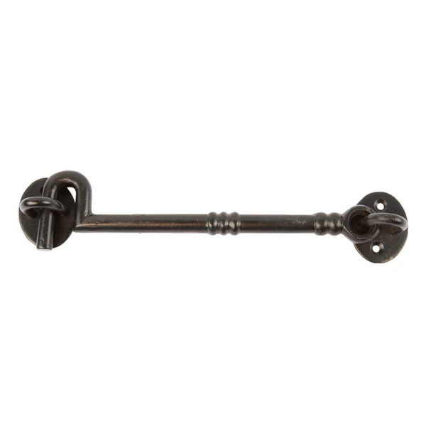 225mm Black Ornate Cabin Hook and Eye | By Hammer & Tongs