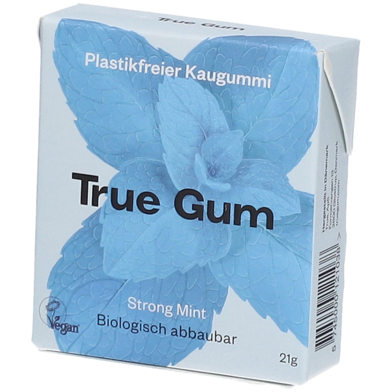 True Gum Plastic free Vegan gum 21g, Strong Mint