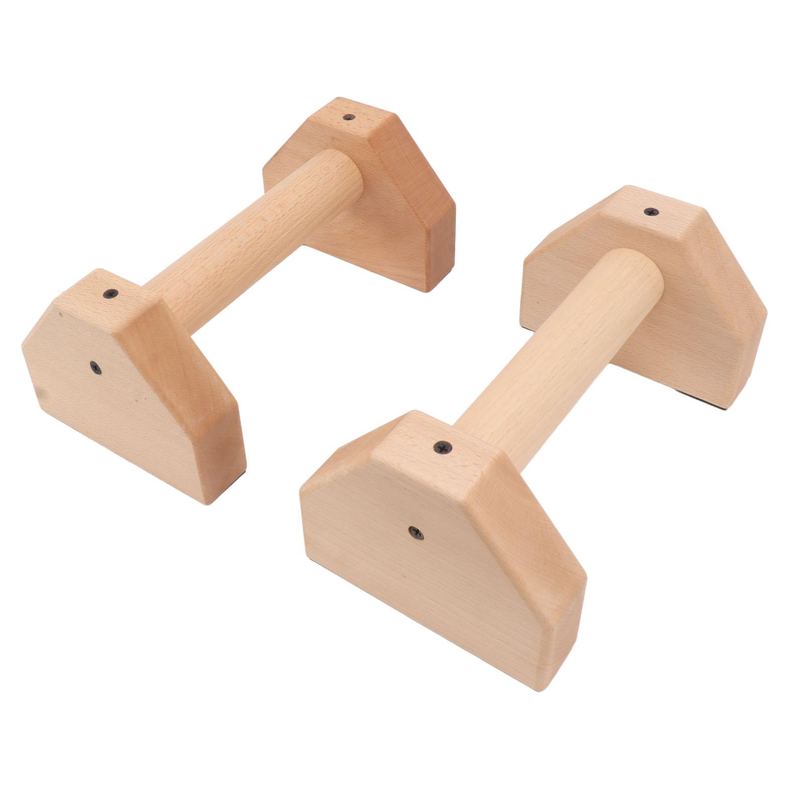 Wosawe Outdoor Sports 2pcs Wooden Push Up Handles Anti Slip Pushup Bar Handstand Parallettes Bars for Indoor Outdoor 30cm 30cm / 11.8in