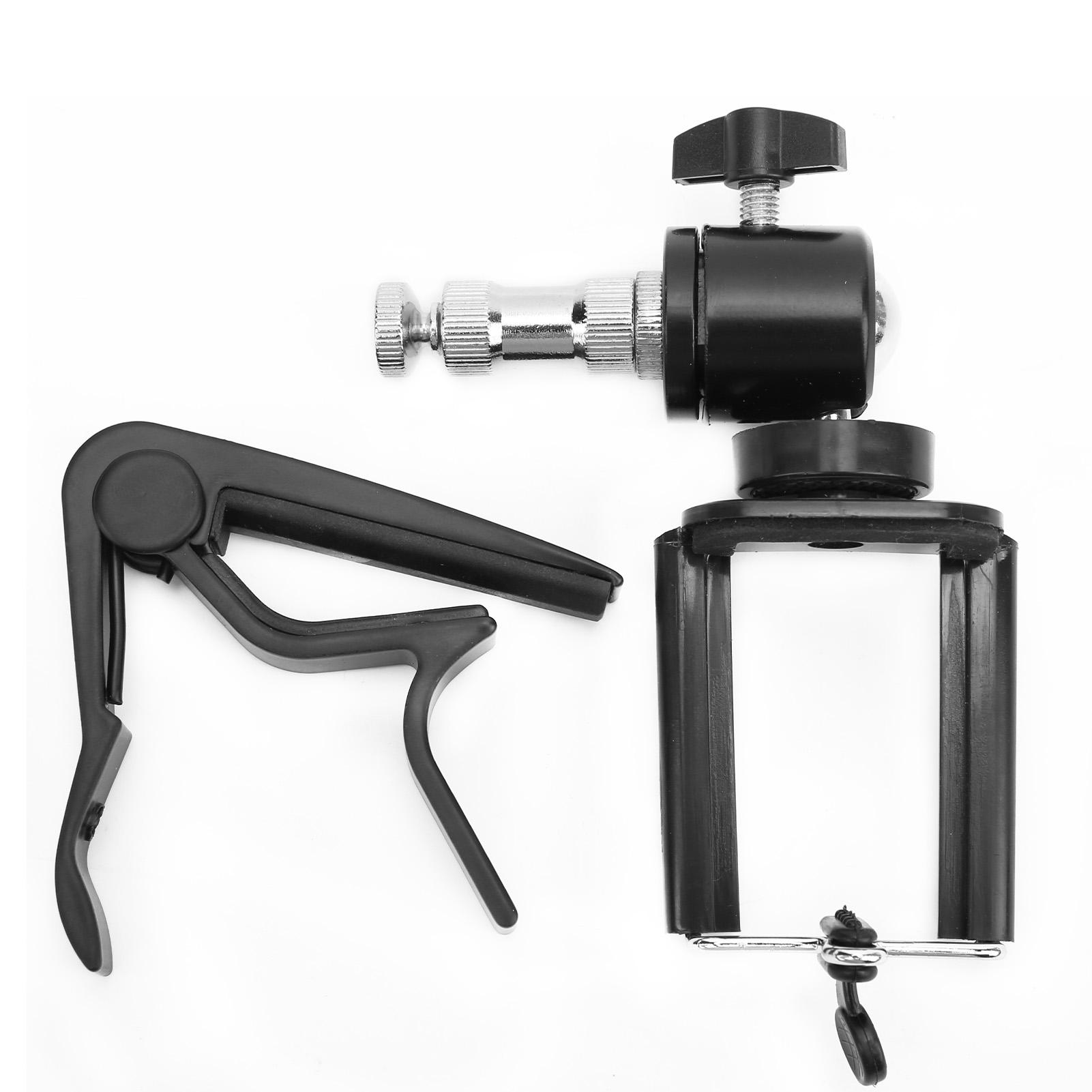 TOMTOP JMS Phone Stand Guitar Capo Adjustable Neck Holder Light Portable Instrument Accessories