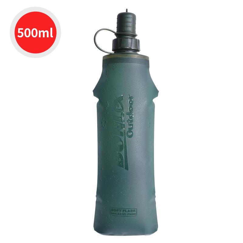 91530103MAC32JTX96 Water Bottle TPU Folding Soft Flask Sport Water Bottle Water Bag Collapsible Drink Water Bottle Water Bag Running Camping Hiking 500ML