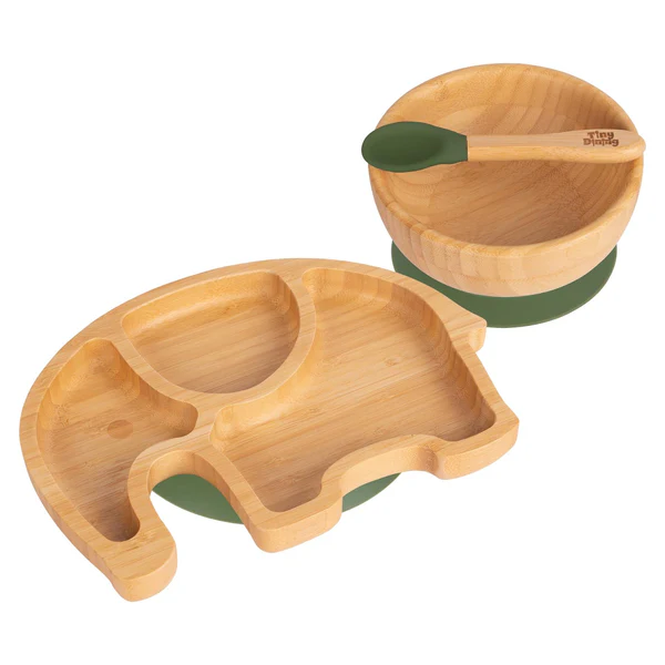 3pc Elephant Bamboo Baby Weaning Set