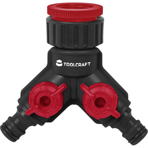 TOOLCRAFT 2302363 Plastic 2-Way Splitter Hose Connector with Water...
