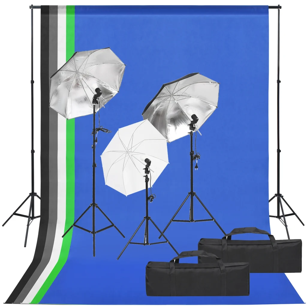 VidaXL Photo Studio Kit with Light Set and Backdrop