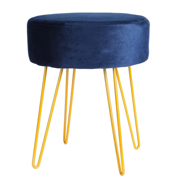35cm x 40cm Round Velvet Hairpin Footstool | By Harbour Housewares