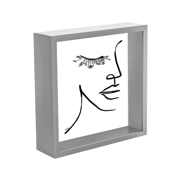 Grey 8x8" 3d Deep Box Photo Frame
