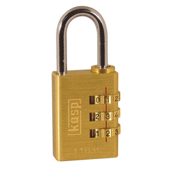 Kasp Security K11030D Padlock, Brass, Combination, 30Mm