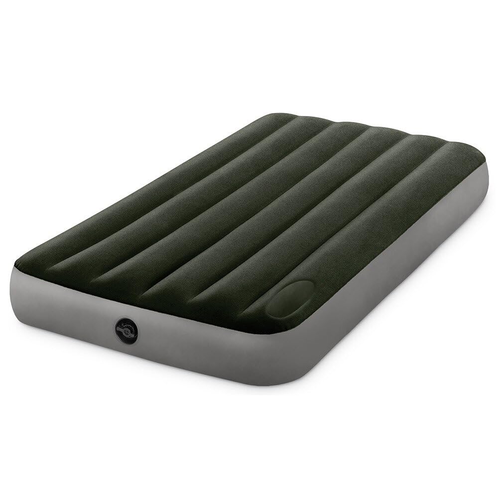 Intex Twin Dura-beam Downy Airbed with Foot BiP, Green/Grey