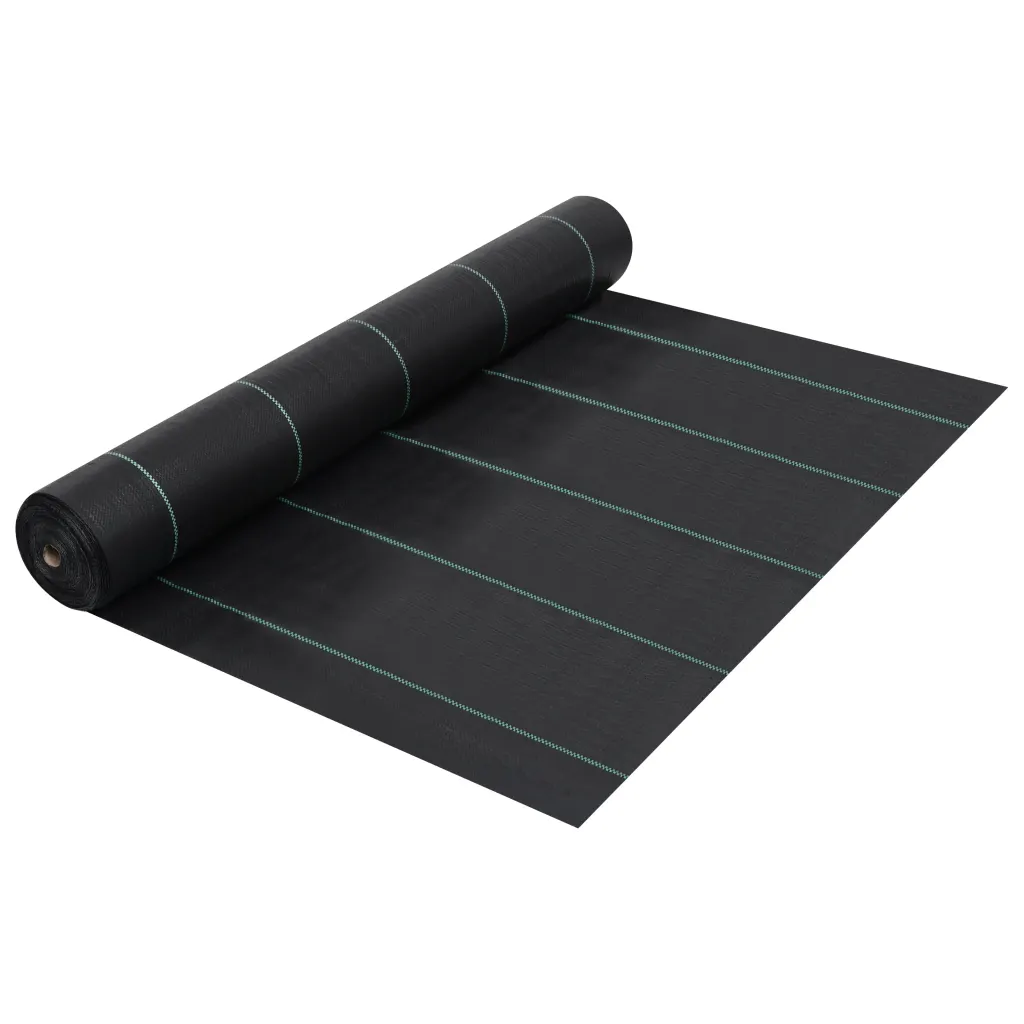 VidaXL Weed & Root Control Mat Black 2x100 m PP