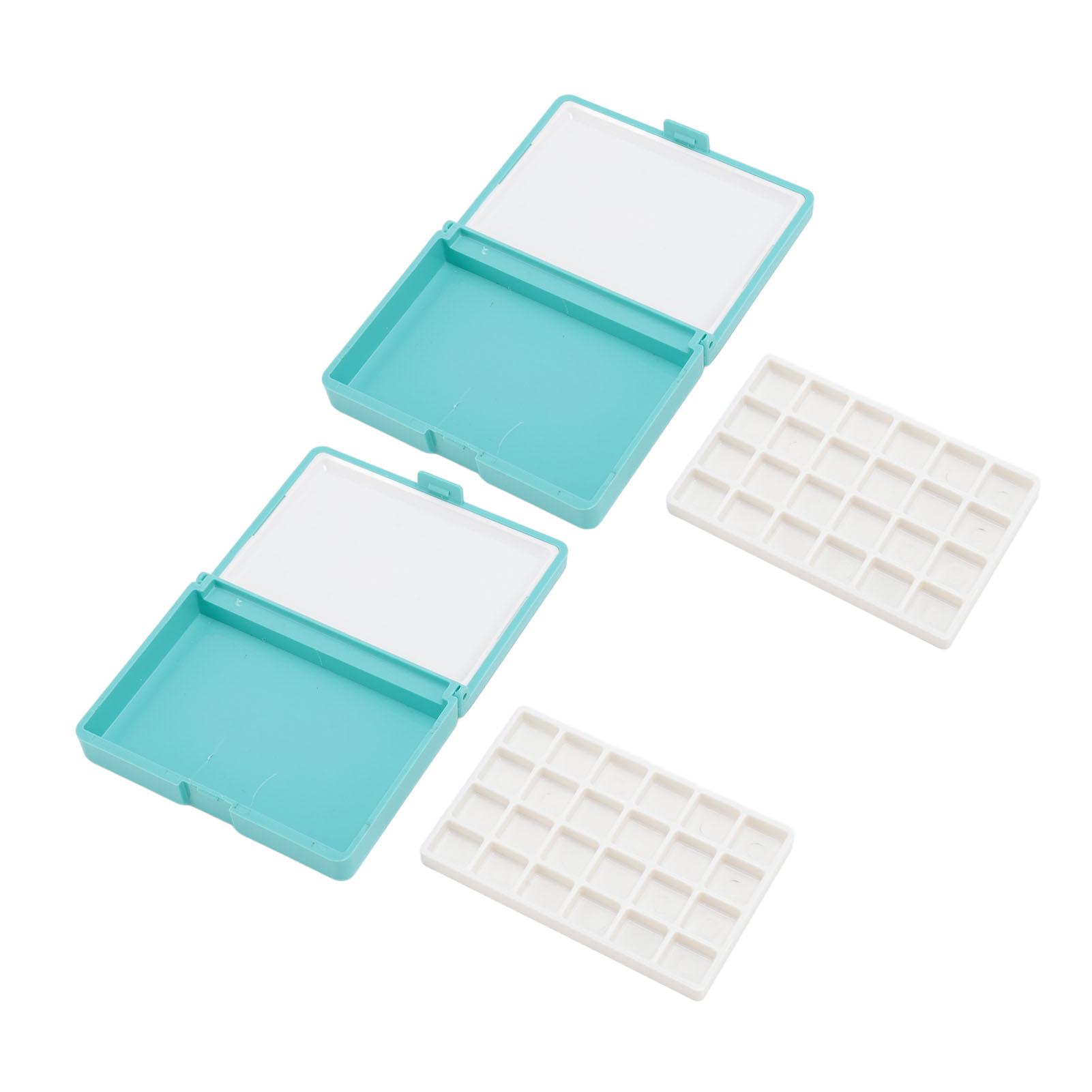 GoolRC 2Pcs Portable Watercolor Box Detachable Easy to Clean Compact Mini Watercolor Palette Box for