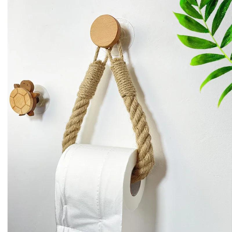 SEEQS Nail-free Paper Towel Holders Towel Rack Bathroom Accessories Towel Hook Tissue Holder Paper Roll Holder Toilet Storage Rack