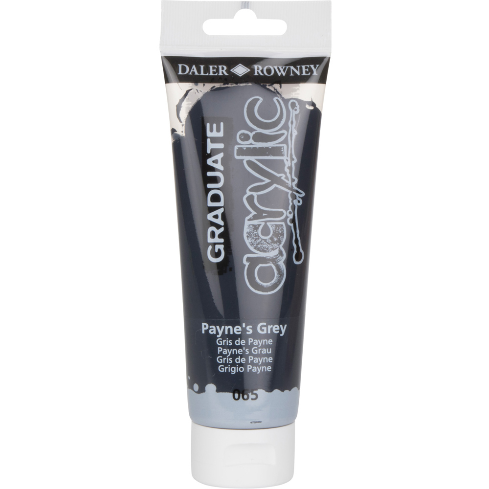 The Works Daler-Rowney Graduate Acrylic 120ml Paint Tube Paynes Grey