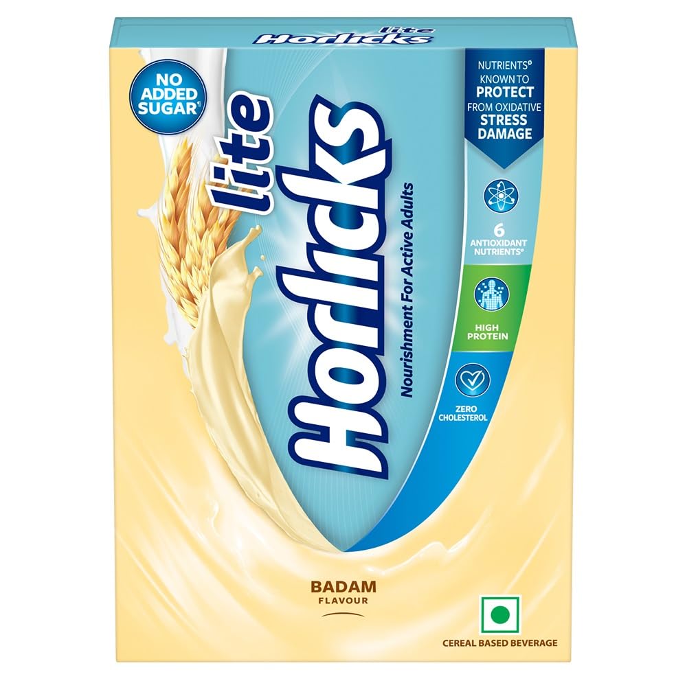 TheWish All In One Horlicks Lite Badam Flavour Health & Nutrition Drink Powder for Adults 450 g High Protein No Added Sugar
