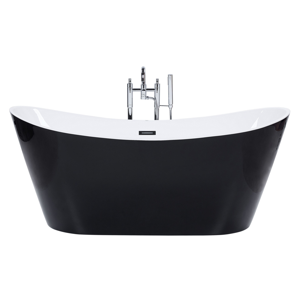 Beliani Freestanding Bath 1600 X 760 mm Black Antigua