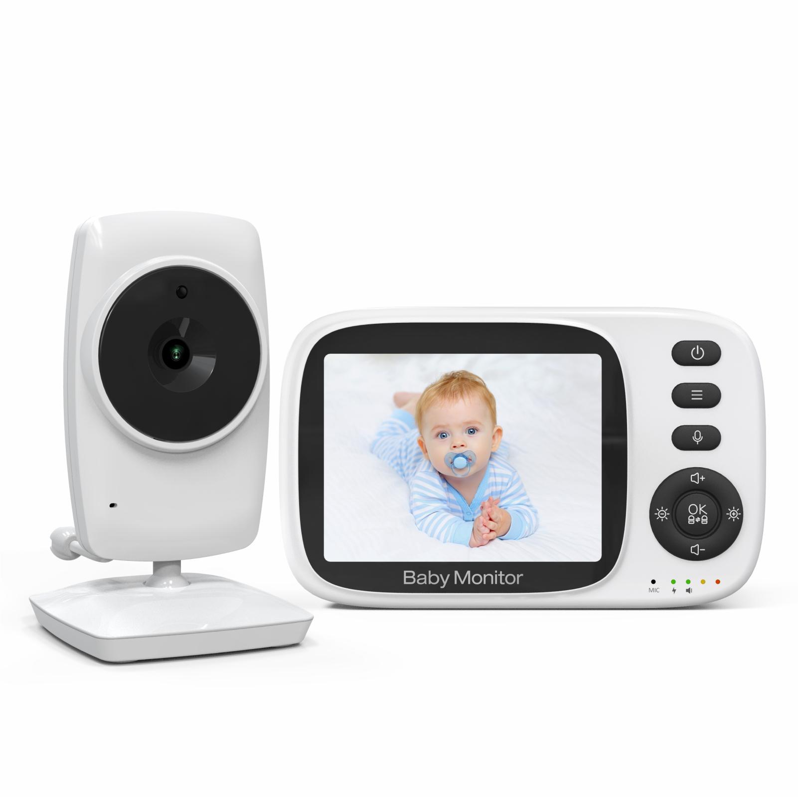 Neoglint Wireless Baby Monitor Video Monitor for Baby Camera Monitor with 3.2 Inch TFT LCD Screen Two-Way UK Plug