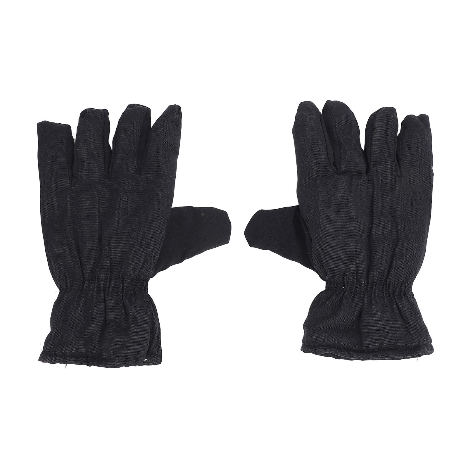 Vestidos Winter Warm Snowboarding Gloves Thickened Padded Black Color 5 Fingers Cold Weather Gloves
