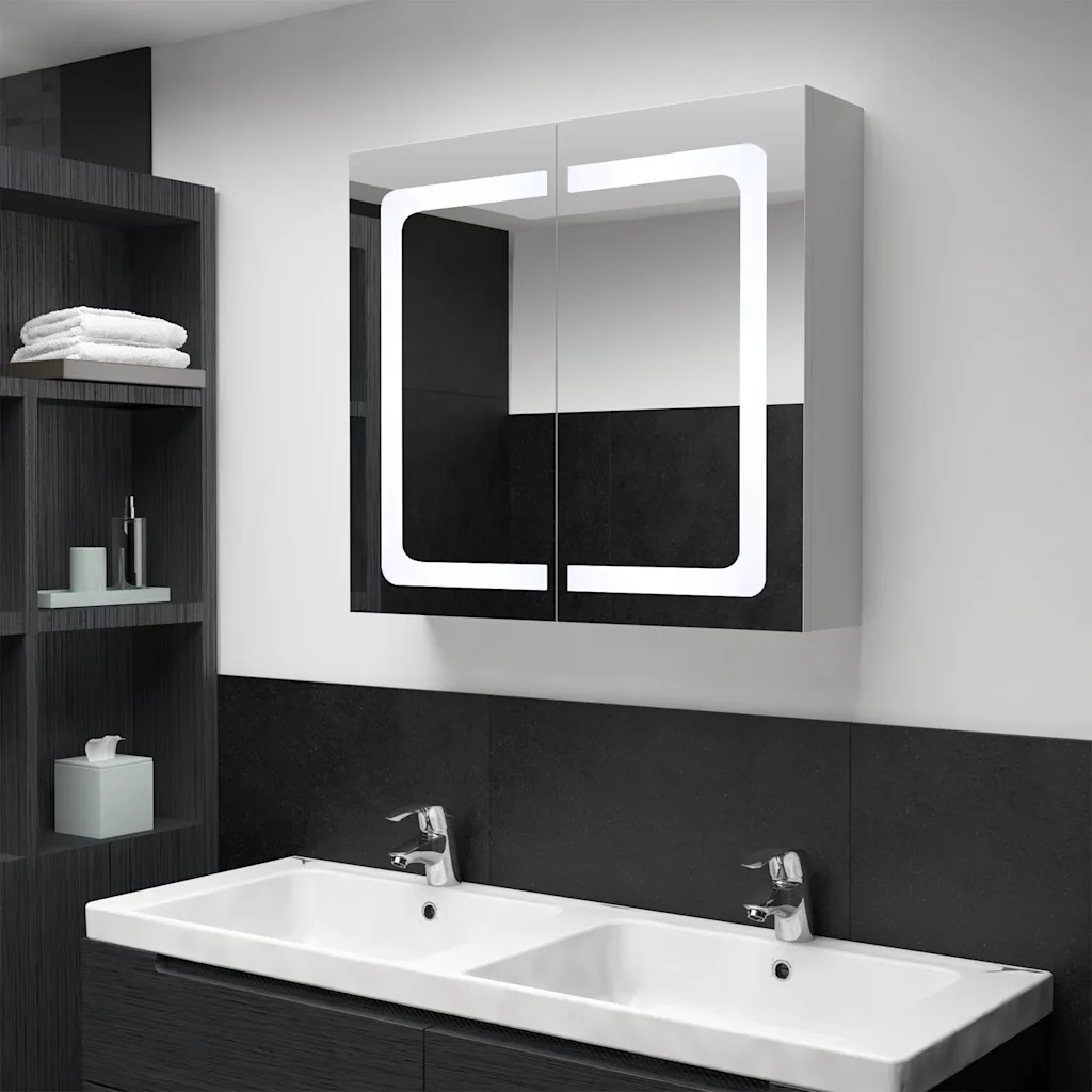 VidaXL LED Bathroom Mirror Cabinet 80x12.2x68 cm