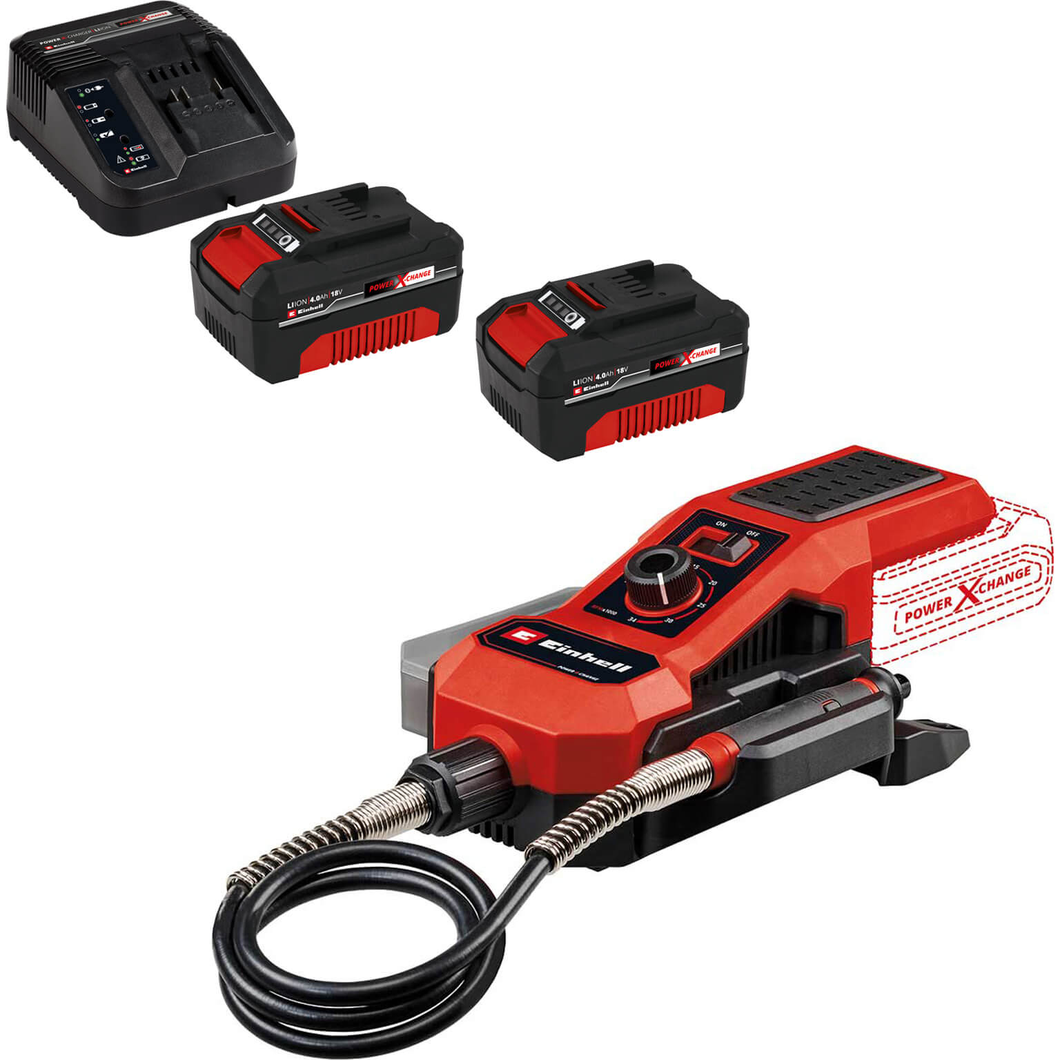 Einhell TE-MT 18/34 Li 18v Cordless Flexible Shaft Rotary Multi Tool 2 x 4ah Li-ion Charger No Case