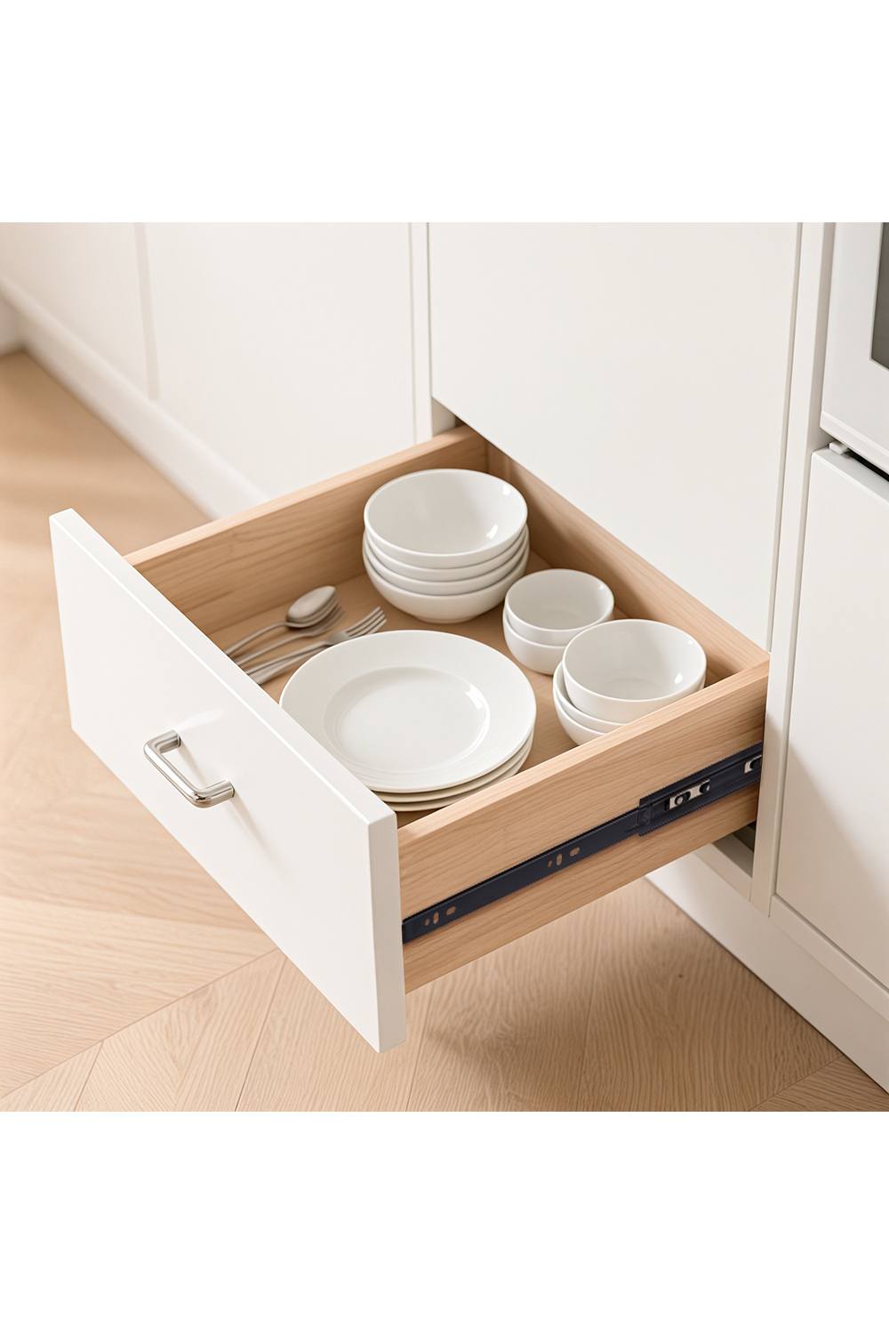 Living And Home 1 Pair of 16in 3-Fold Soft-Close Ball Bearing Drawer Slides in Black