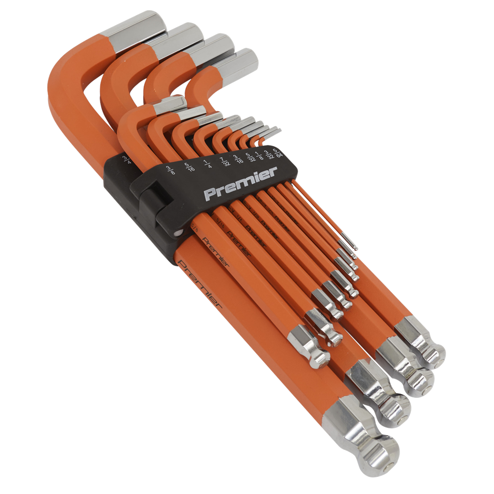 Sealey AK71870 Extra-Long Anti-Slip Jumbo Ball-End Hex Key Set 13pcs - Imperial