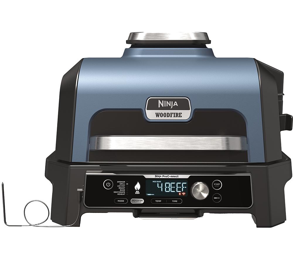 Ninja Woodfire Pro Connect Xl Og901uk Outdoor Electric Bbq Grill & Smoker  Black & Blue