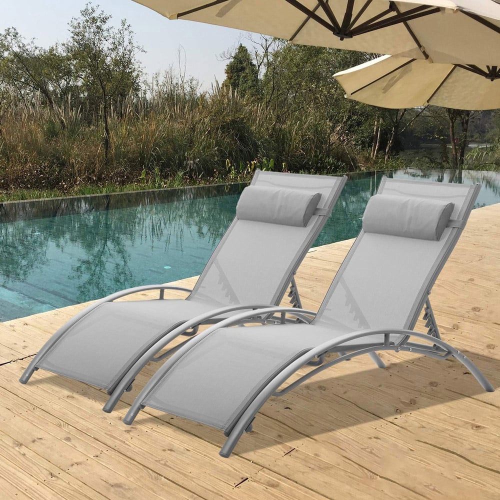 Outdoor Living Set of Bali Sunloungers and Coffee Table