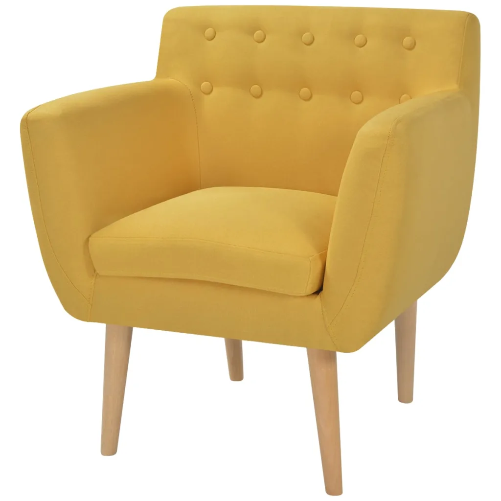 VidaXL Armchair Yellow Fabric