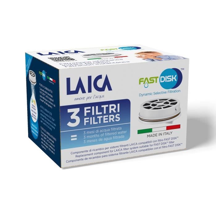 Laica Disque de filtre à eau - Laica - Fast Disk - 3 pièces - Blanc - Compatible avec Laica