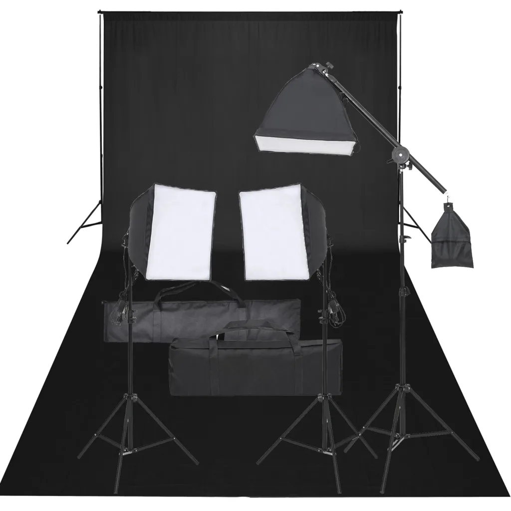VidaXL Photo Studio Kit with Light Set and Backdrop