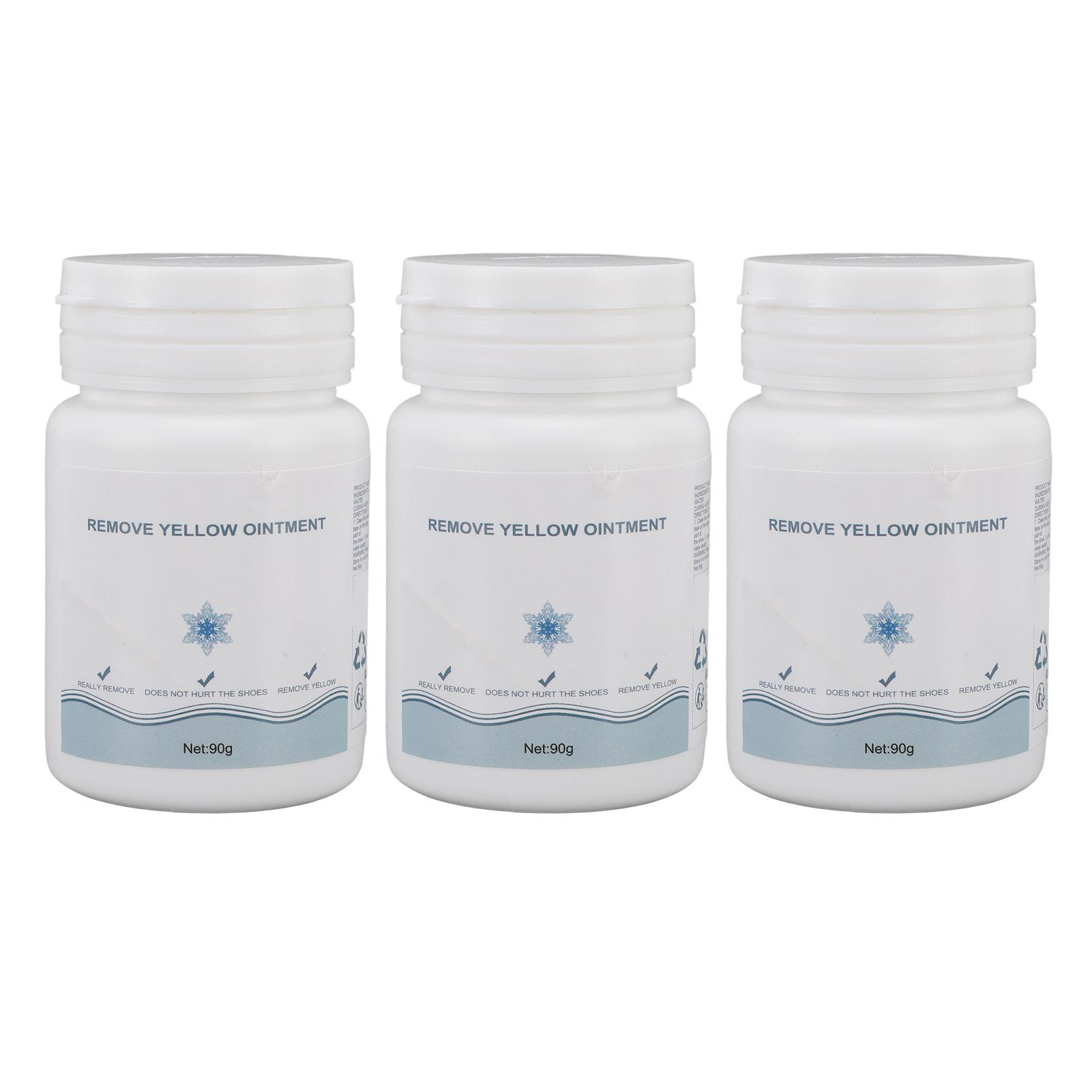 Koogeelife 3 Pcs 90g Shoe Cleaning Cream Effective Yellow Grime Removal Gentle White Shoe Cleaner