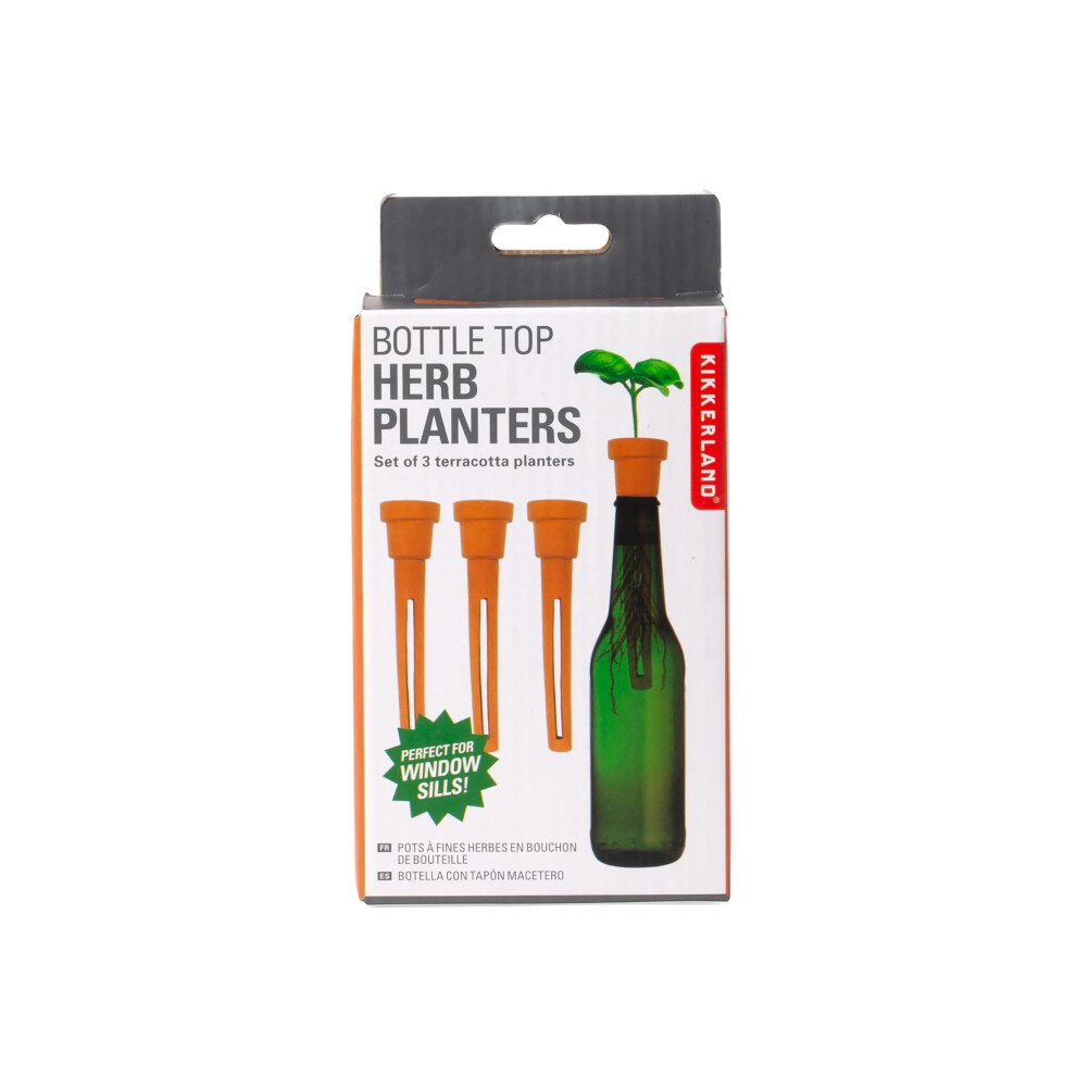 Kikkerland Bottle Top Herb Planters