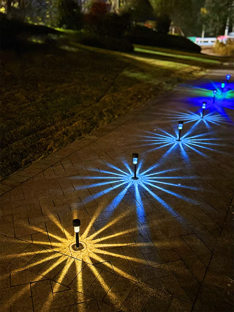 SHENZHITECH 10Pack Solar Garden Pathway Lights Outdoor LED Lawn Lamp Ground Plug Bollard Lighting for Patio,