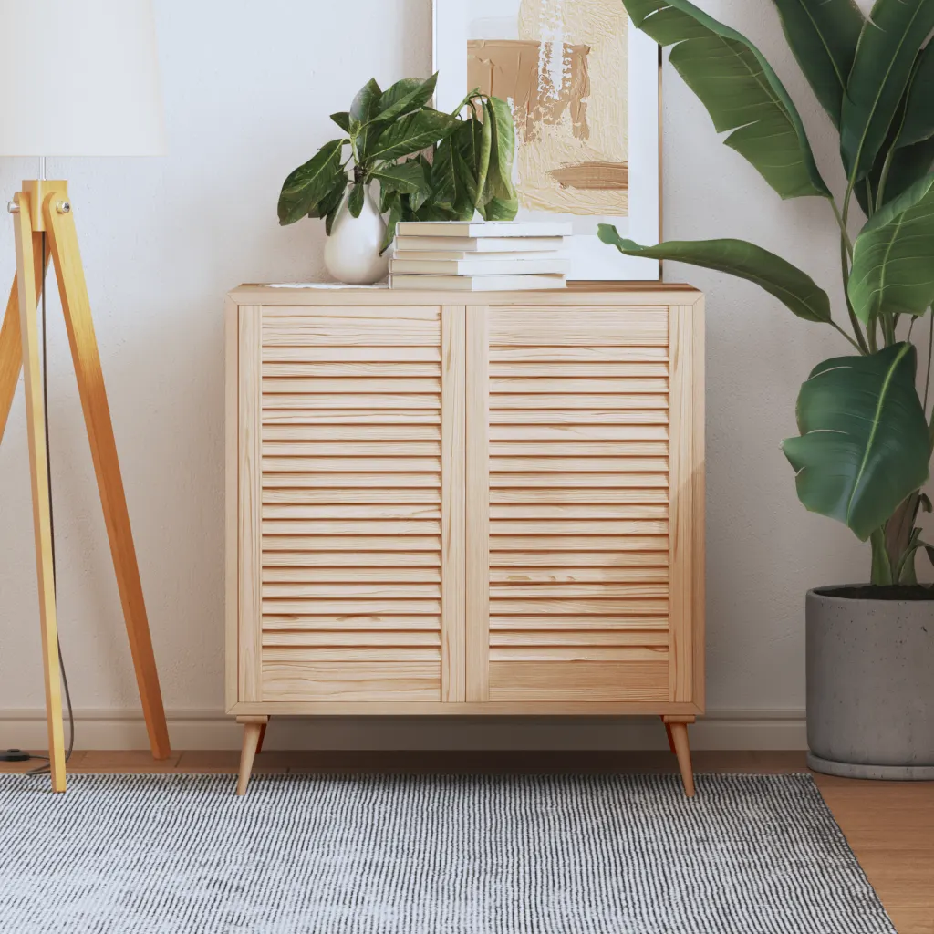 VidaXL Louvred Doors 2 pcs Solid Pine Wood 69x39.4cm