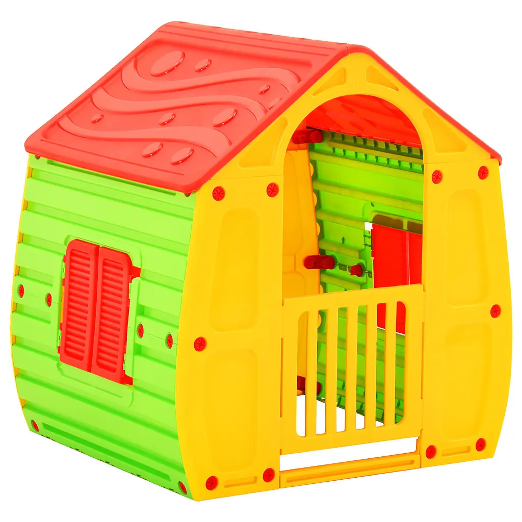 VidaXL Tegmen Large Outdoor Children&apos;s Multicolour Playhouse Yellow Unisex
