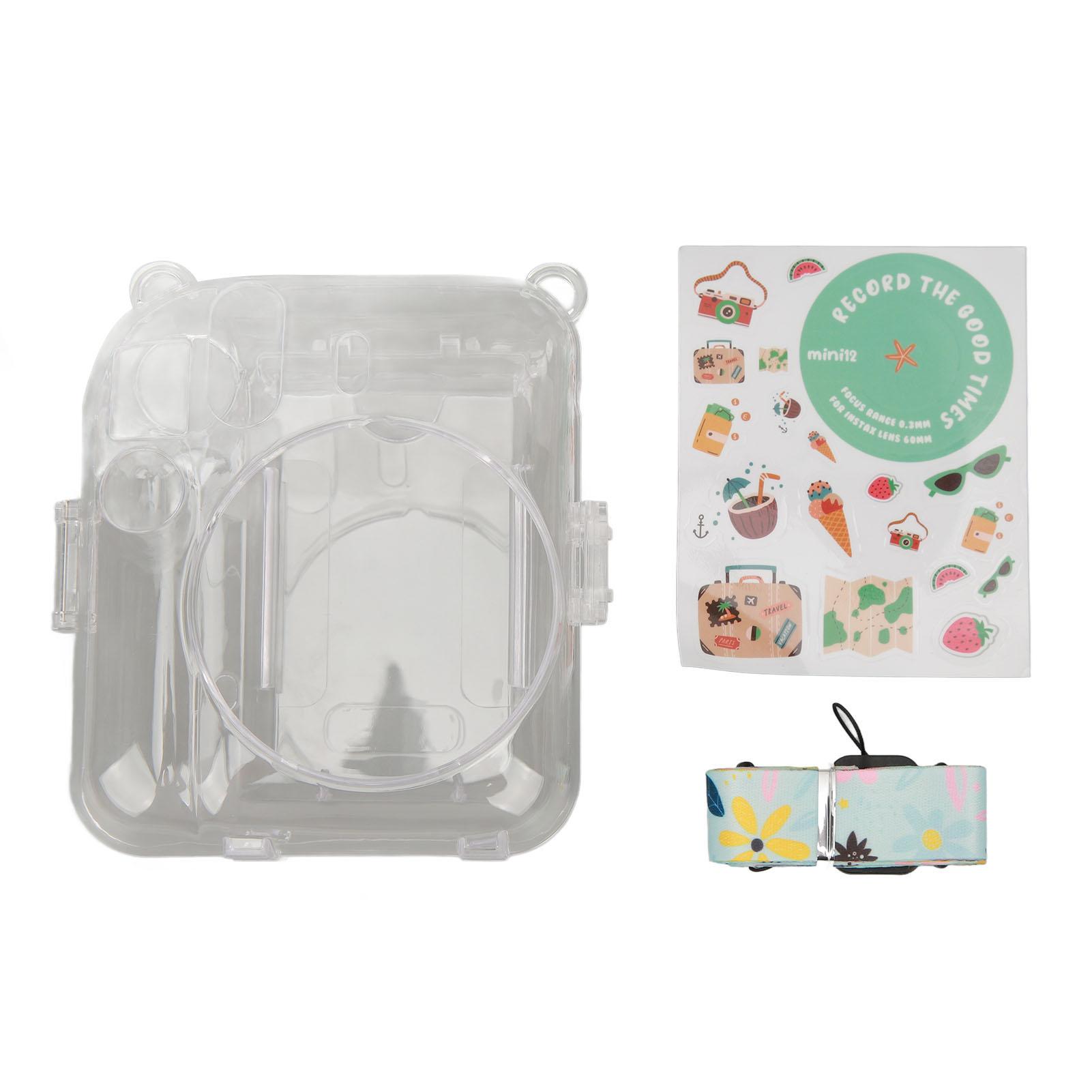Koogeelife Instant Camera Case Kit Shoulder Strap Sticker Camera Case Durable Camera Protective Clear Case for green
