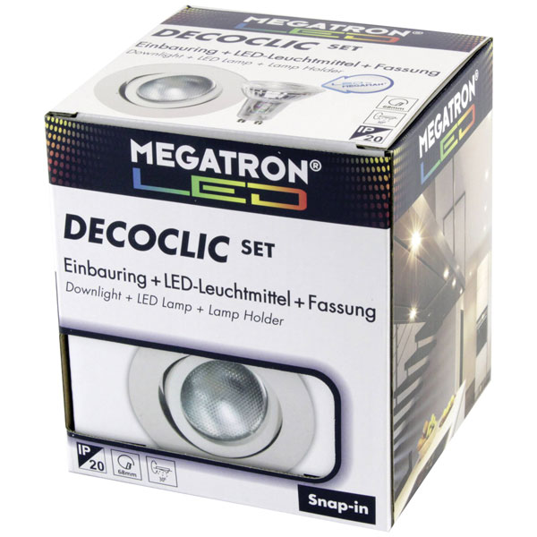 Megatron LED spotlight Decoclic Set GU10 4,5 W LED, iron