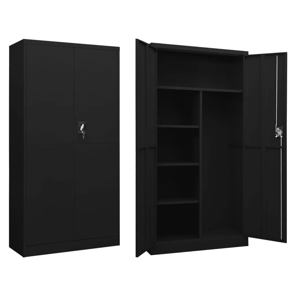 VidaXL Locker Cabinet Black 90x40x180 cm Steel