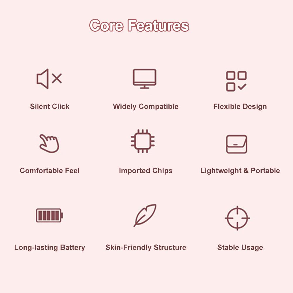 3d Printing Machine DualMode Wireless Mice 2.4G+BT Quiet Computer Mice with Power Display Portable USB Cordless Silent pink/white