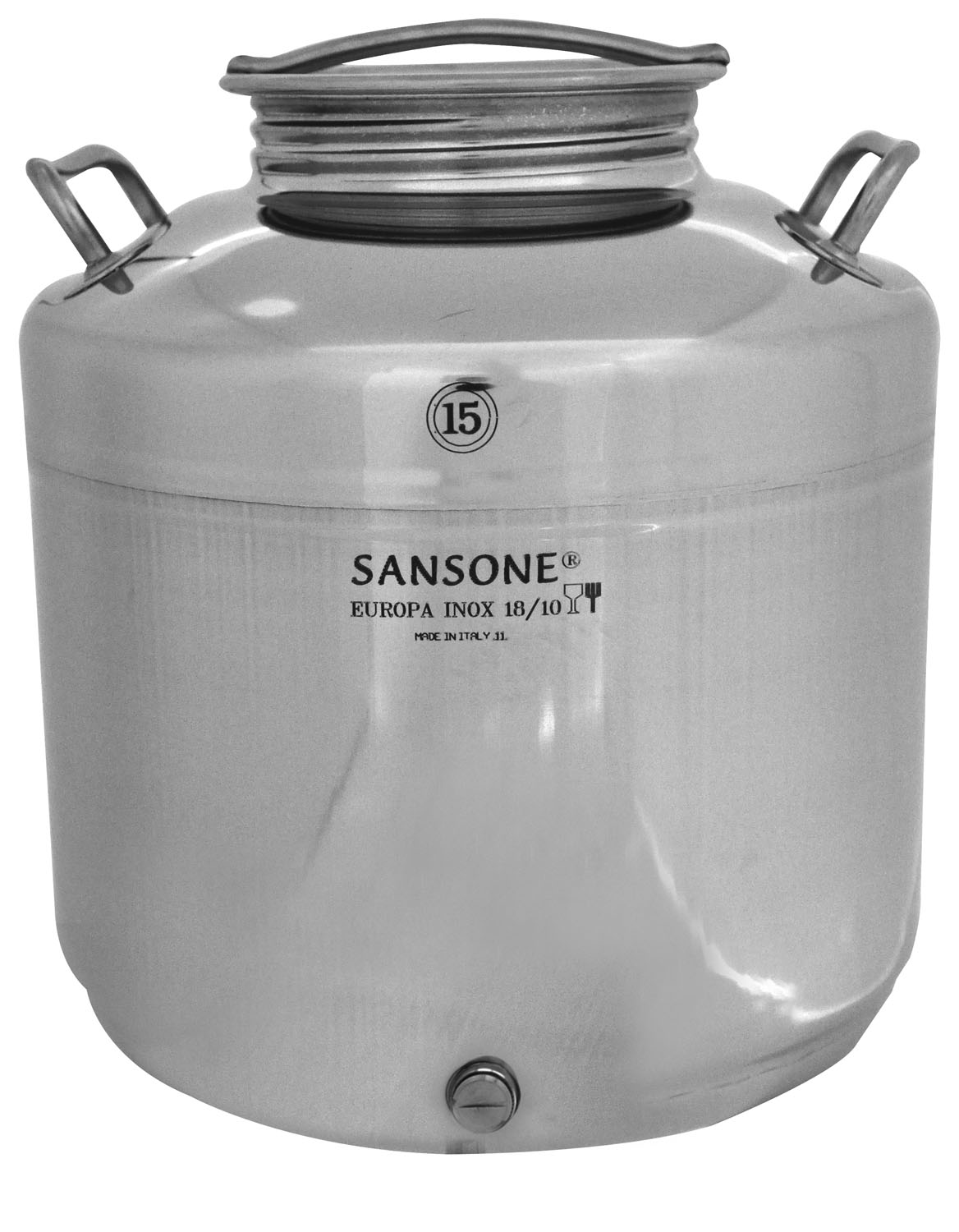 Nessuno Bidone fusto contenitore acciaio inox per olio Sansone 15lt