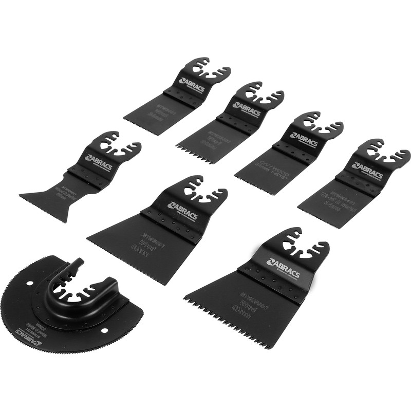 Abracs MTWMSET8 Multi Tool Blades for Wood and Metal (Pack of 8)