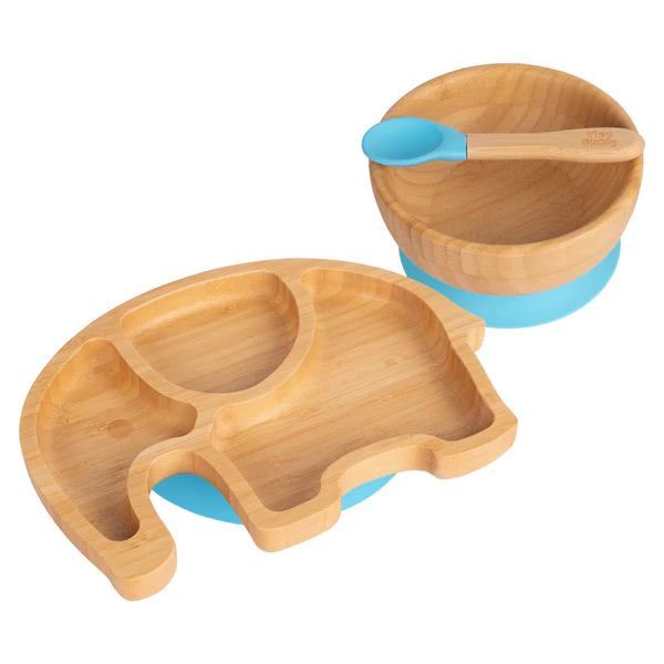 Tiny Dining - Children's Bamboo Suction Elephant Dinner Set