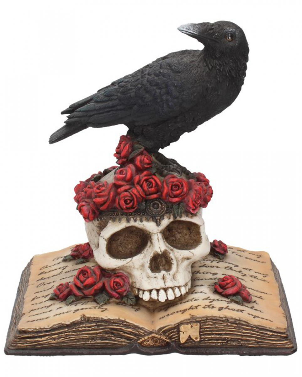 Nemesis Now Heartaches Reflection - Crow on Skull Sculptures multicolor