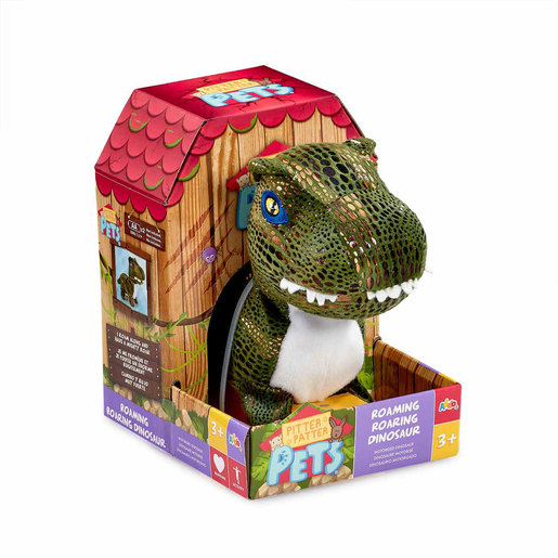 Addo Toys Pitter Patter Pets Roaming Roaring Dinosaur - Green T-Rex Electronic Pet