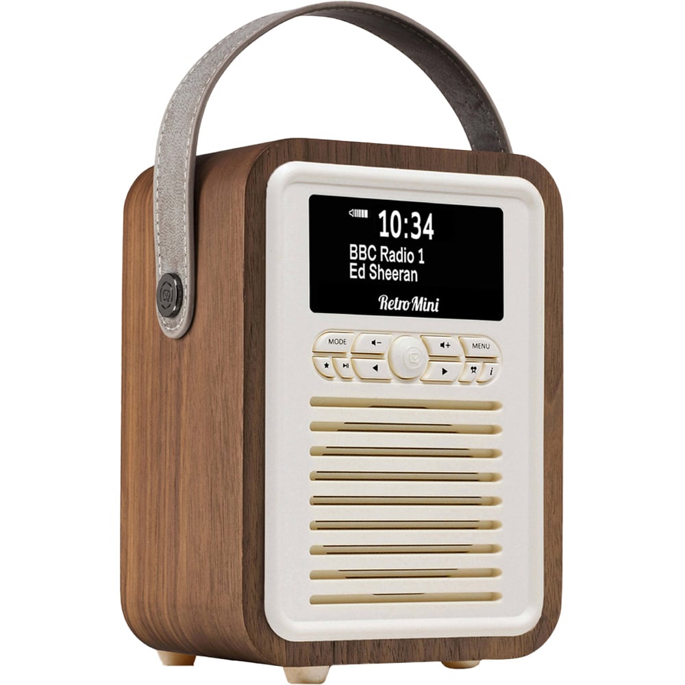 View Quest VQ Retro Mini Portable DABﱓ Bluetooth Radio - Walnut, Brown