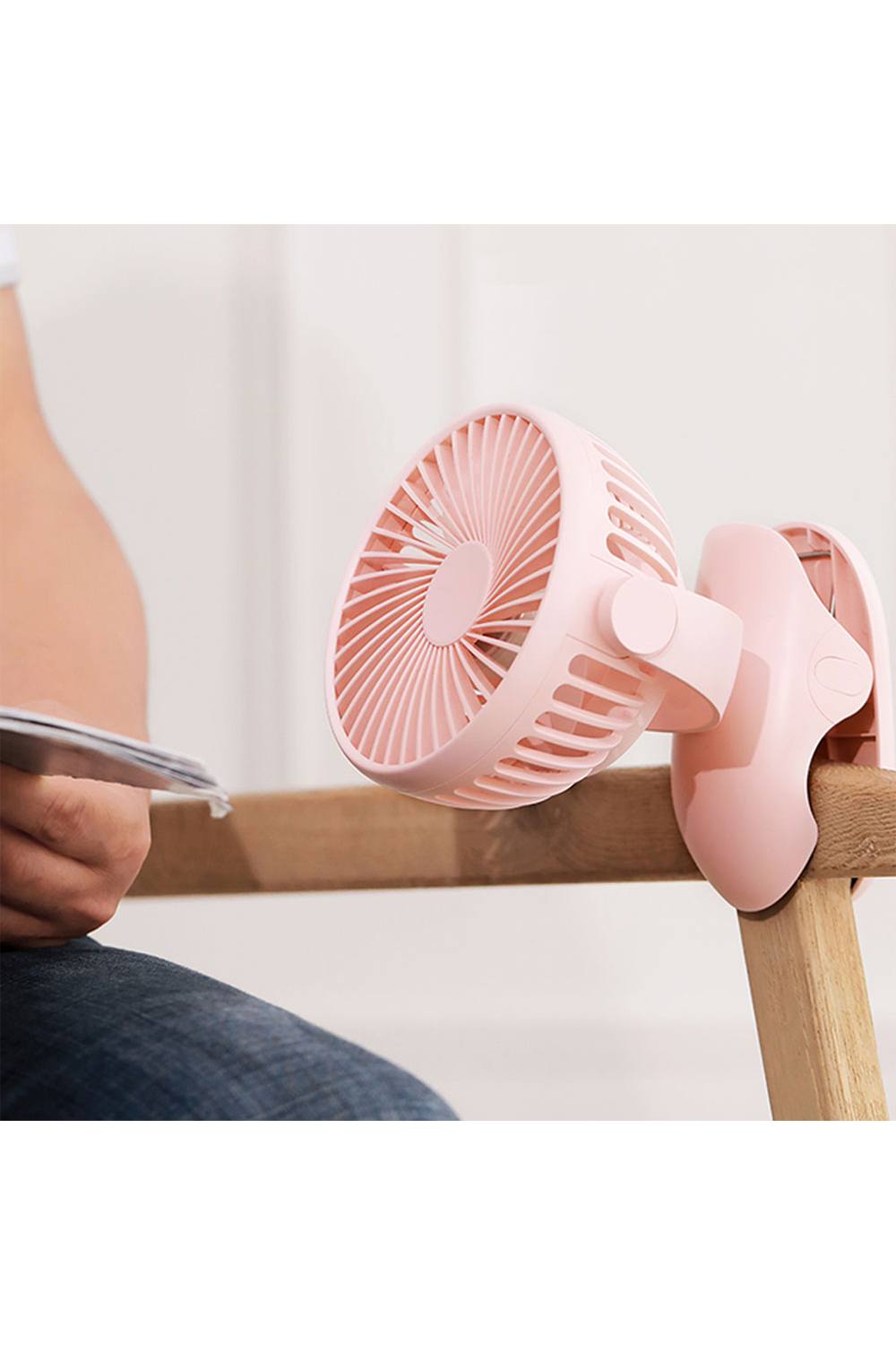 Living And Home Portable Mini Clip On Fan Baby Pink