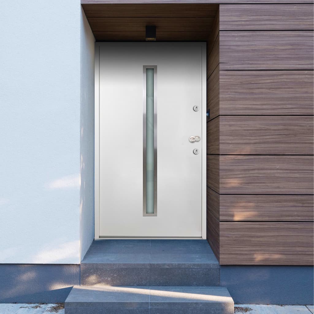 VidaXL Aluminium Front Door White 110x207.5 cm